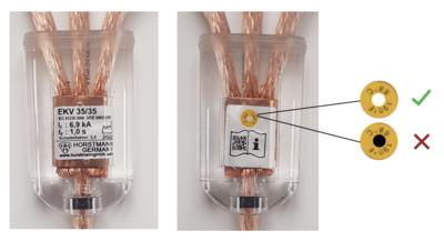 Temperatursensor und QR-Code im Verbindungselement unserer Erdungs- und Kurzschließvorrichtungen